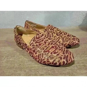 Alex Marie Barton Gold Metallic Leopard Print Slip On Loafers Size 6M